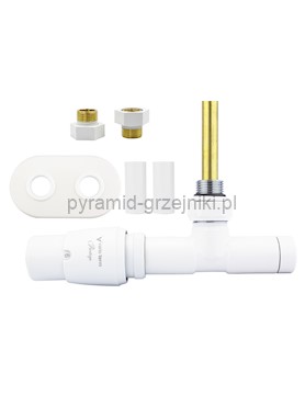 Zawór termostatyczny UNICO All i One rozeta owalna - biały mat instalacja 1/2 - GZ1/2 lewy 